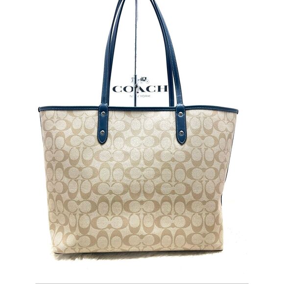 🔥🎁NWT! Coach Rainbow Sig Reversible Tote Handbag F76632 Msrp:$350.00 - Picture 4 of 11